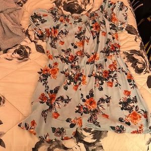 Target (Xhilaration) Light Blue Floral Romper! Great Condition! Size Small